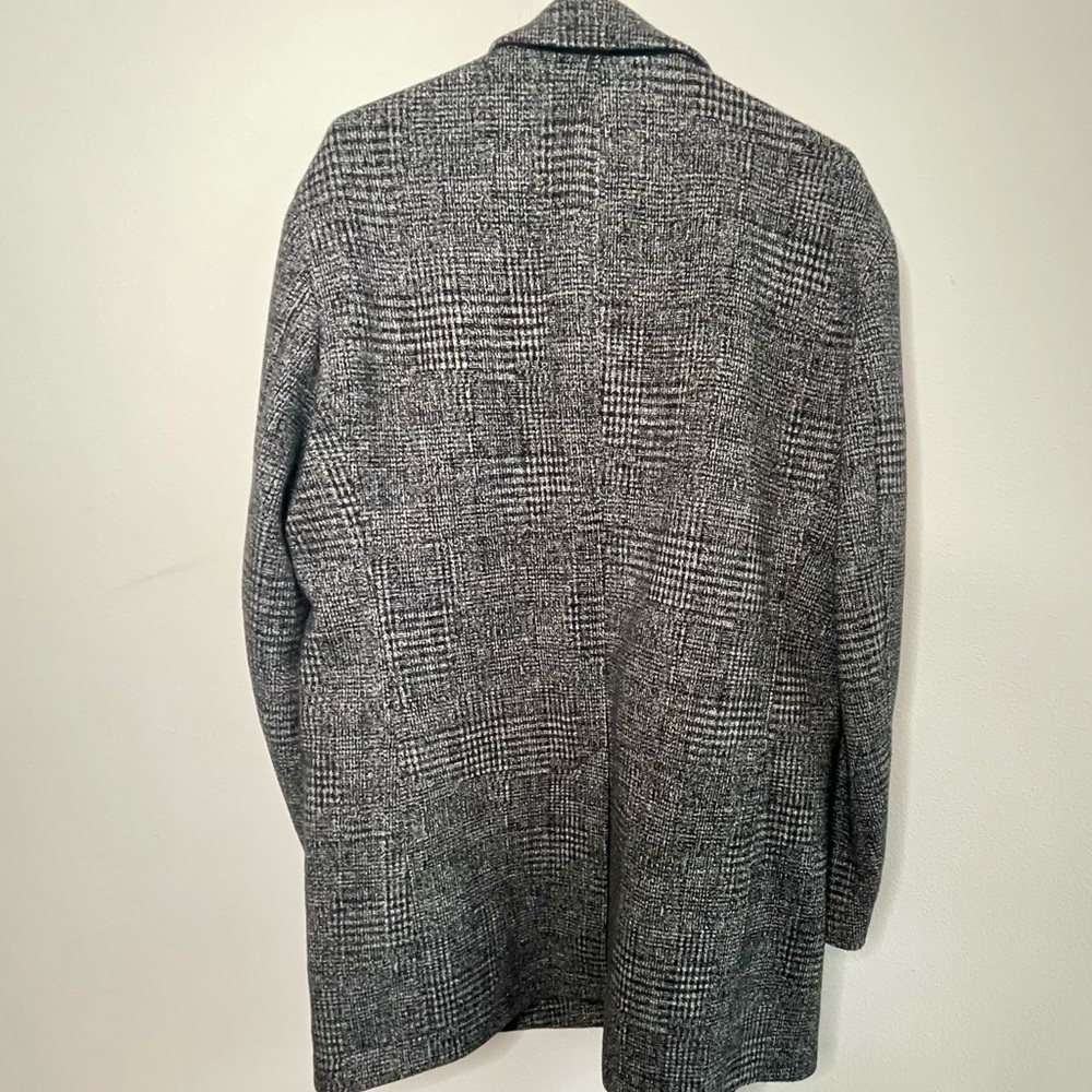 Boss Men's Block Plaid Wool Top Coat - 42 Regular - Picture 11 of 12
